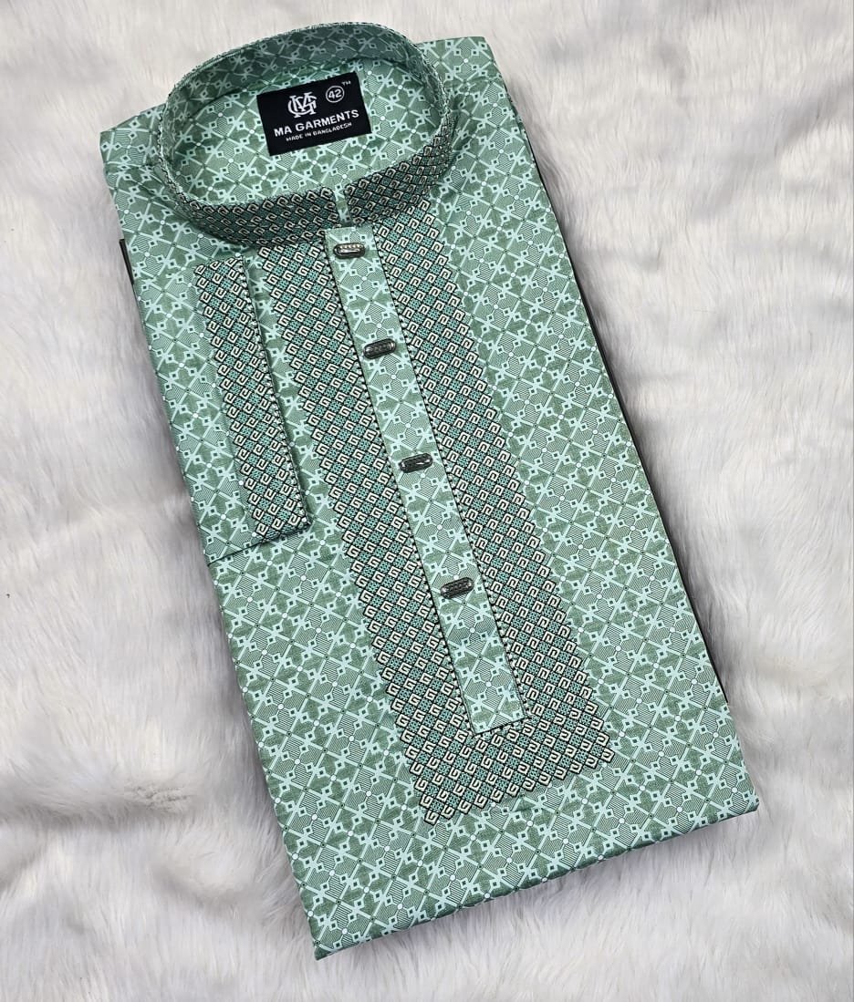 ডিজিটাল প্রিন্টেড সিকুয়েন্স এম্ব্রয়ডারি পাঞ্জাবি